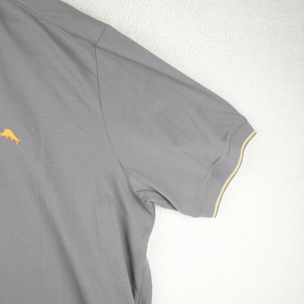 Tommy Bahama Polo Mens XXL 2XL Gray Shirt Pima Cotton Knit Ringer Short Sleeve - Picture 4 of 11